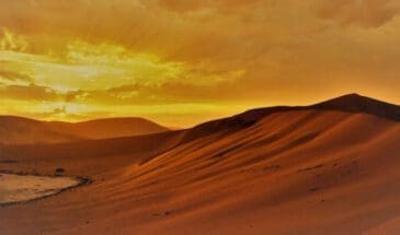 Dusty Trails Safaris & Dusty Car Hire Namibia - page header dunes sunset