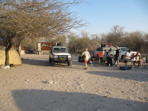 camping safari setting on official campsite - Dusty Trails Safaris Namibia