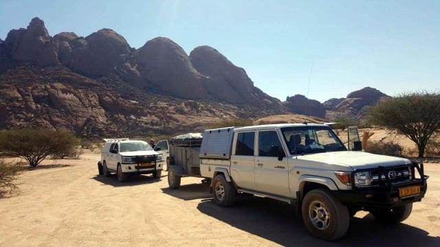 rental safari car with camping trailer - Dusty Car Hire Namibia