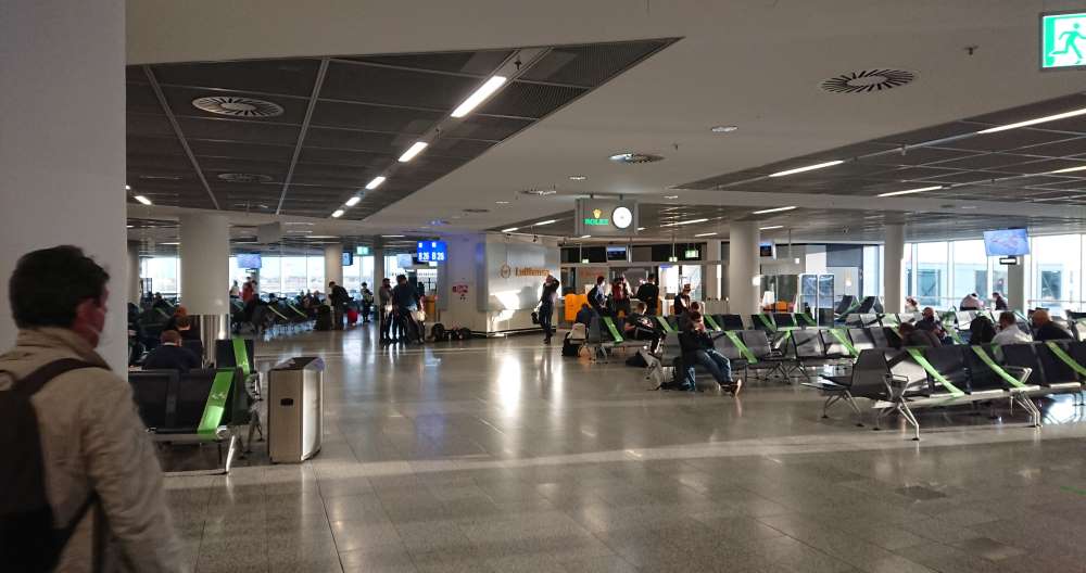 gate for the Windhoek flight on Frankfurt airport, a lot of space for only few people