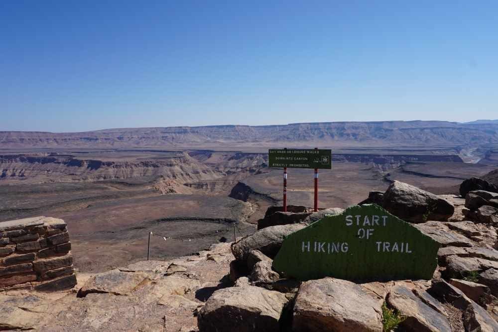 start of hiking trail in fish river canyon - Dusty Trails Safaris Namibia & Dusty Car Hire Namibia