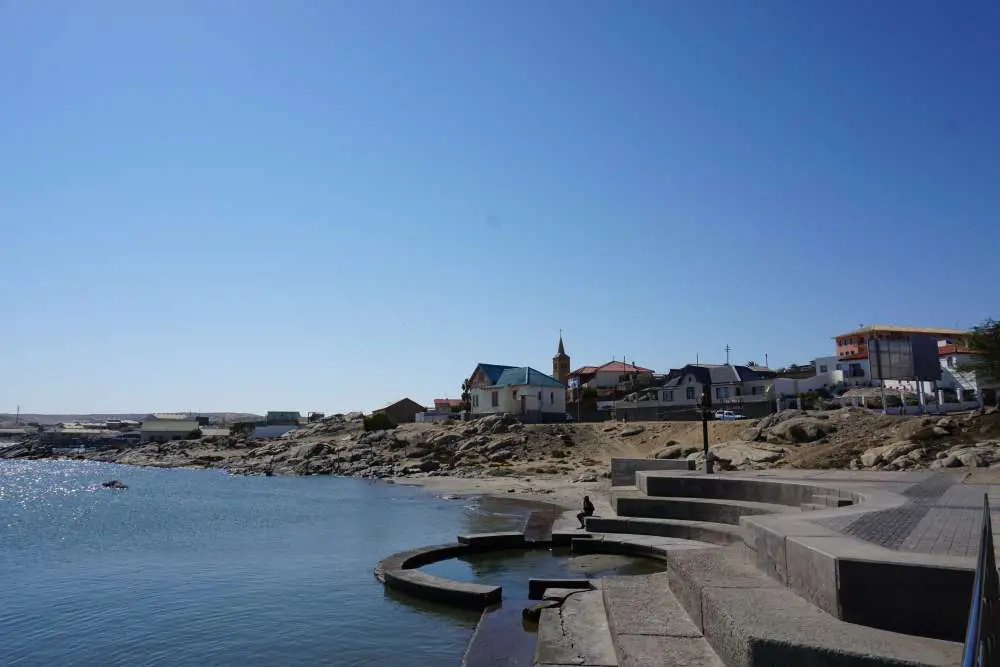 view into Lüderitz from Lüderitz waterfront - Dusty Trails Safaris Namibia & Dusty Car Hire Namibia