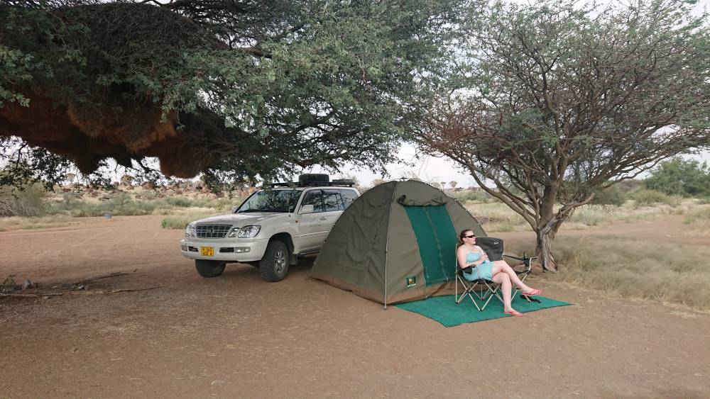 Camping im Mesosaurus Fossil Bush Camp - Dusty Trails Safaris Namibia &amp; Dusty Car Hire Namibia