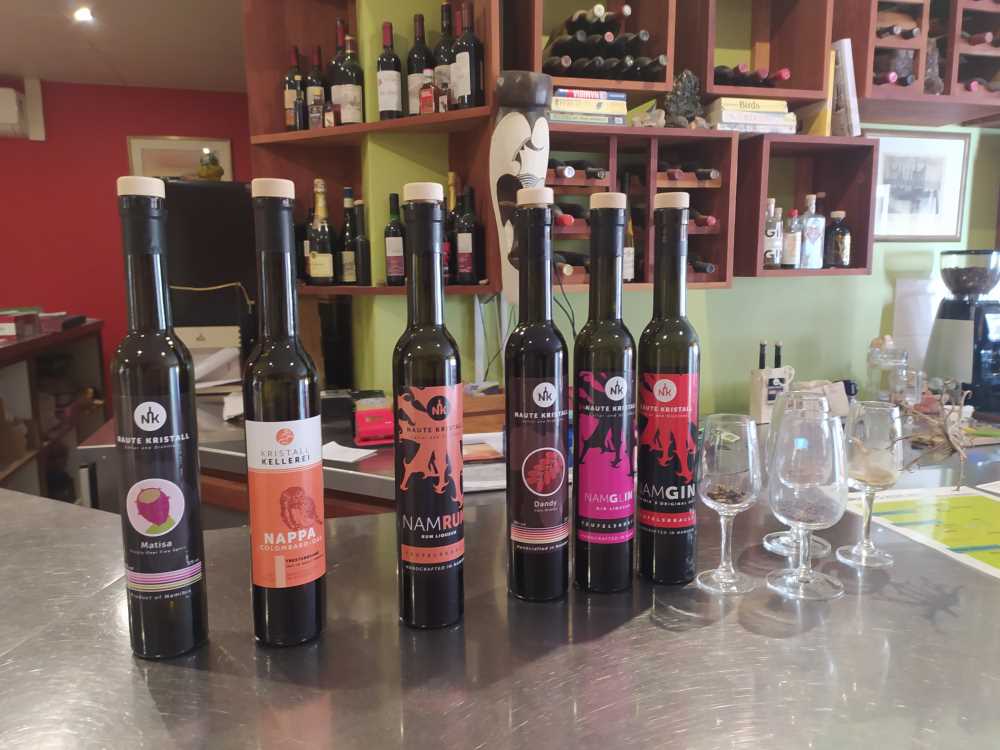 tasting of the specialties of Naute Kristall destillery - Dusty Trails Safaris Namibia & Dusty Car Hire Namibia
